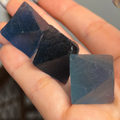 Blue Fluorite Octahedrons