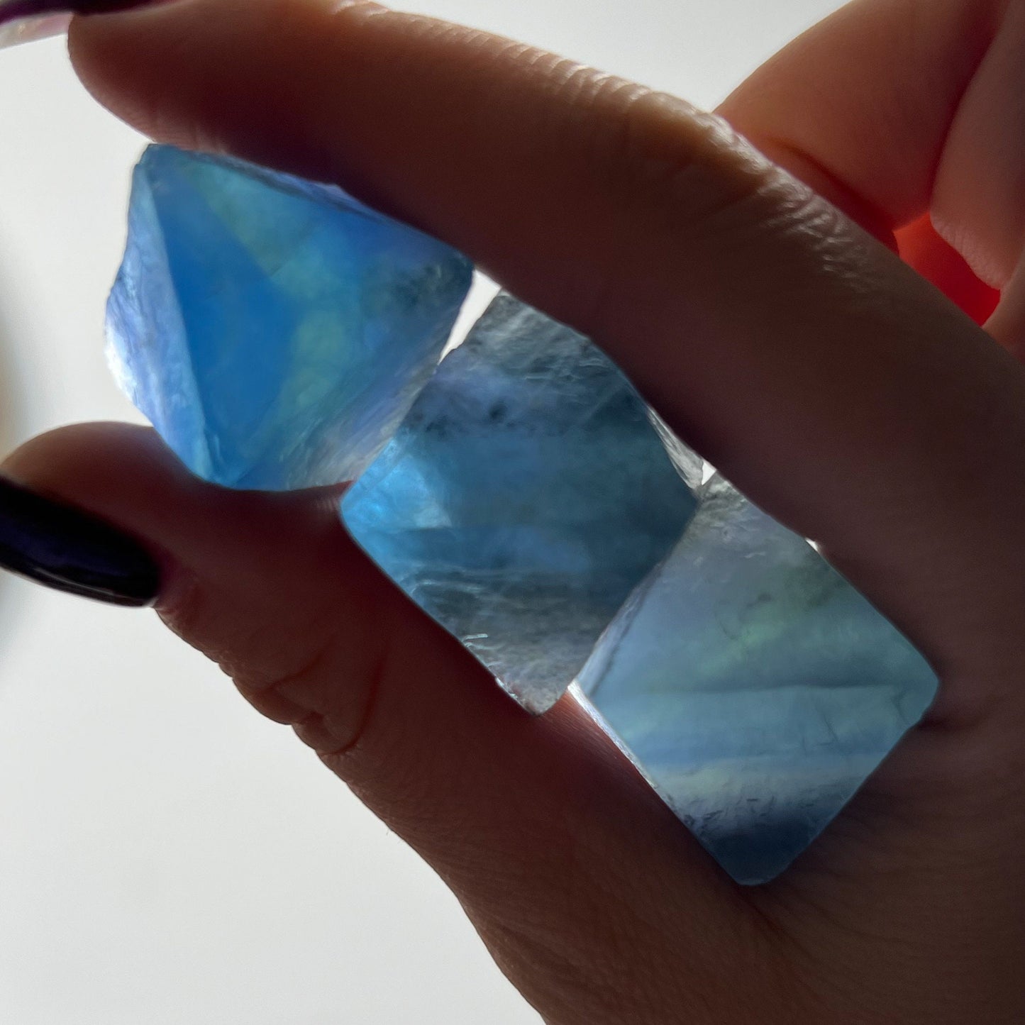 Blue Fluorite Octahedrons