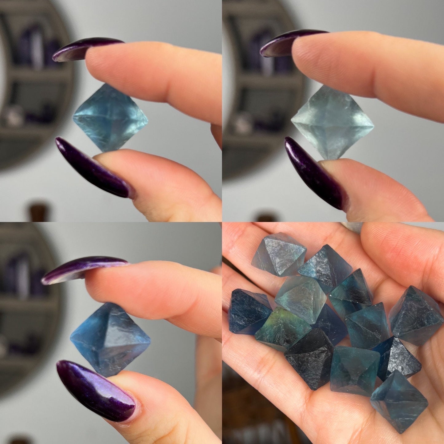Blue Fluorite Octahedrons