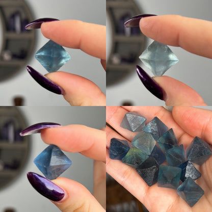 Blue Fluorite Octahedrons