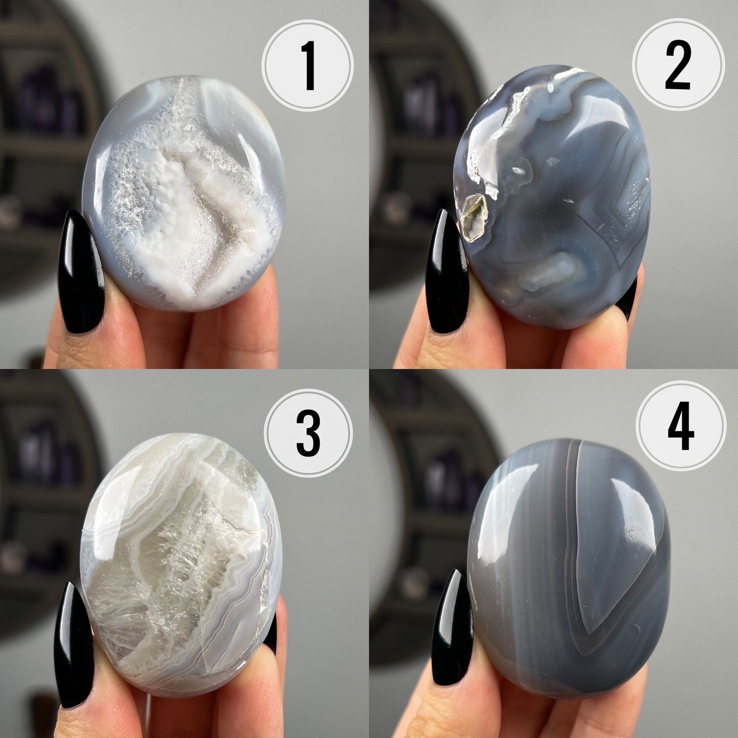 Banded Agate Palm Stones
