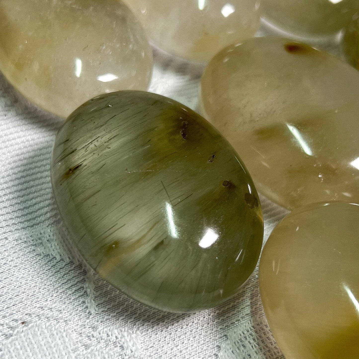 Rutilated Chlorite Quartz Palm Stone