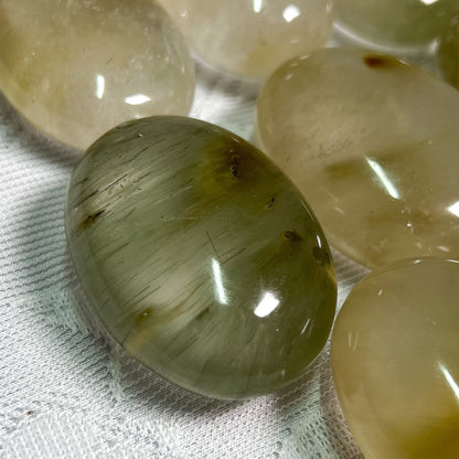 Rutilated Chlorite Quartz Palm Stone