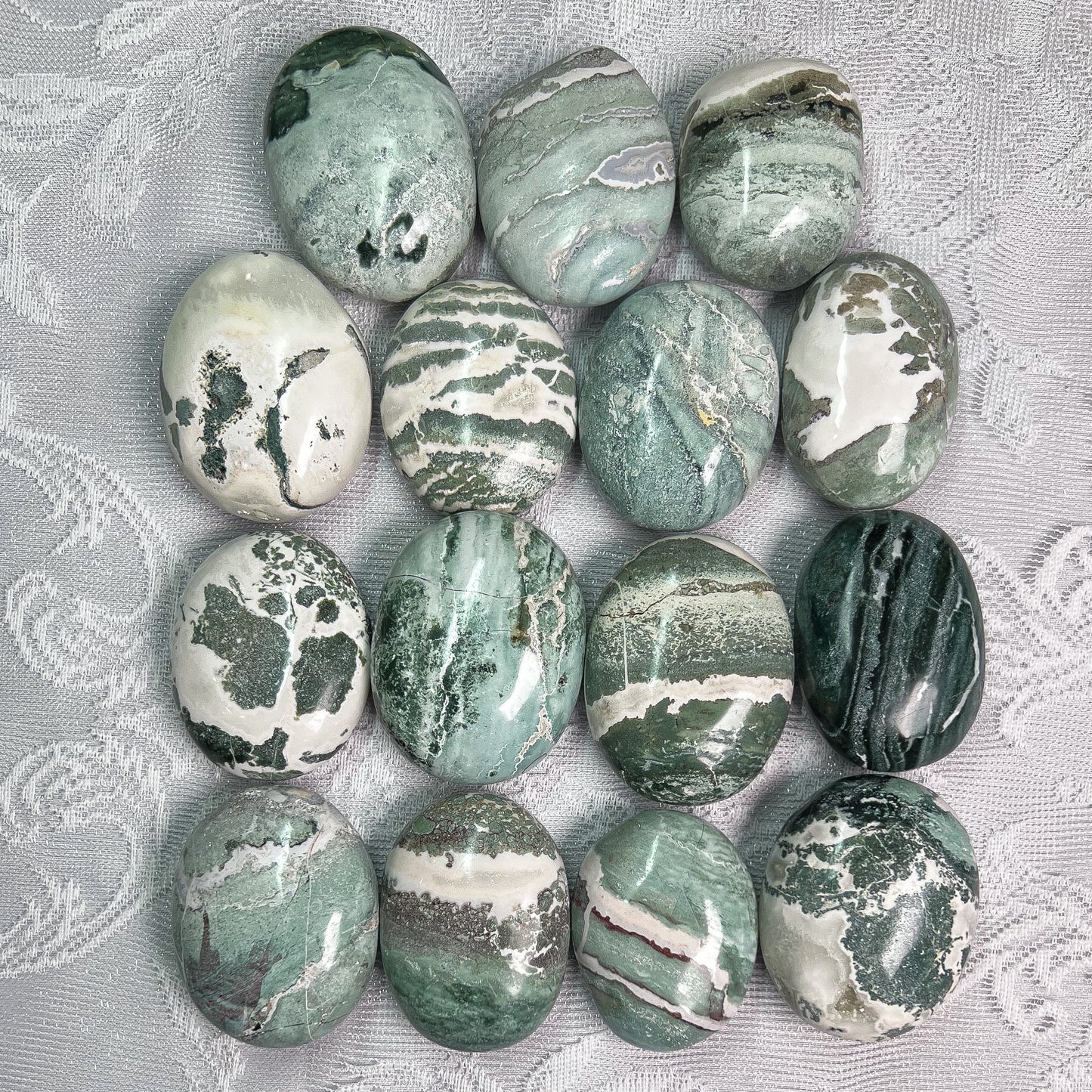 Green Sardonyx Palm Stones