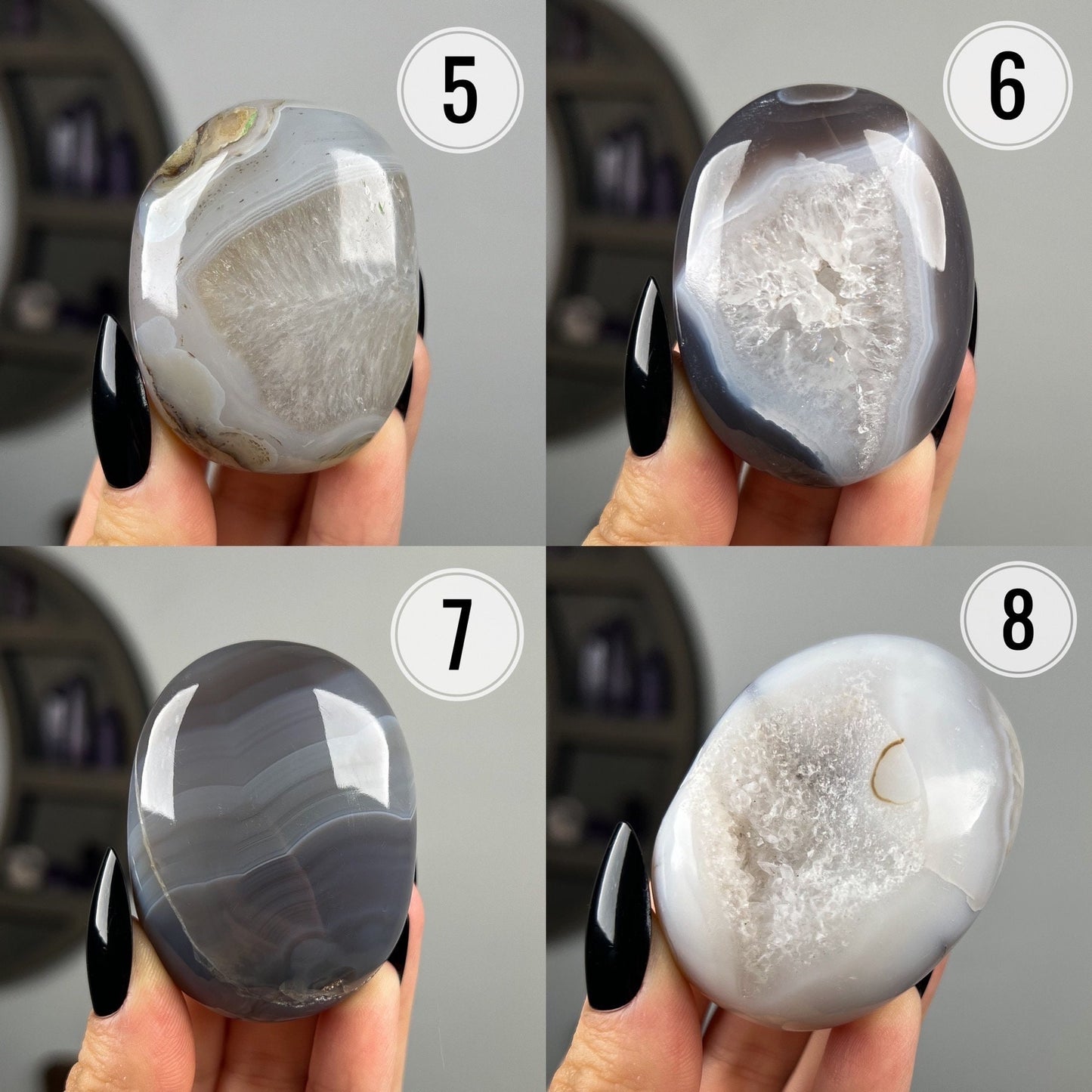 Banded Agate Palm Stones