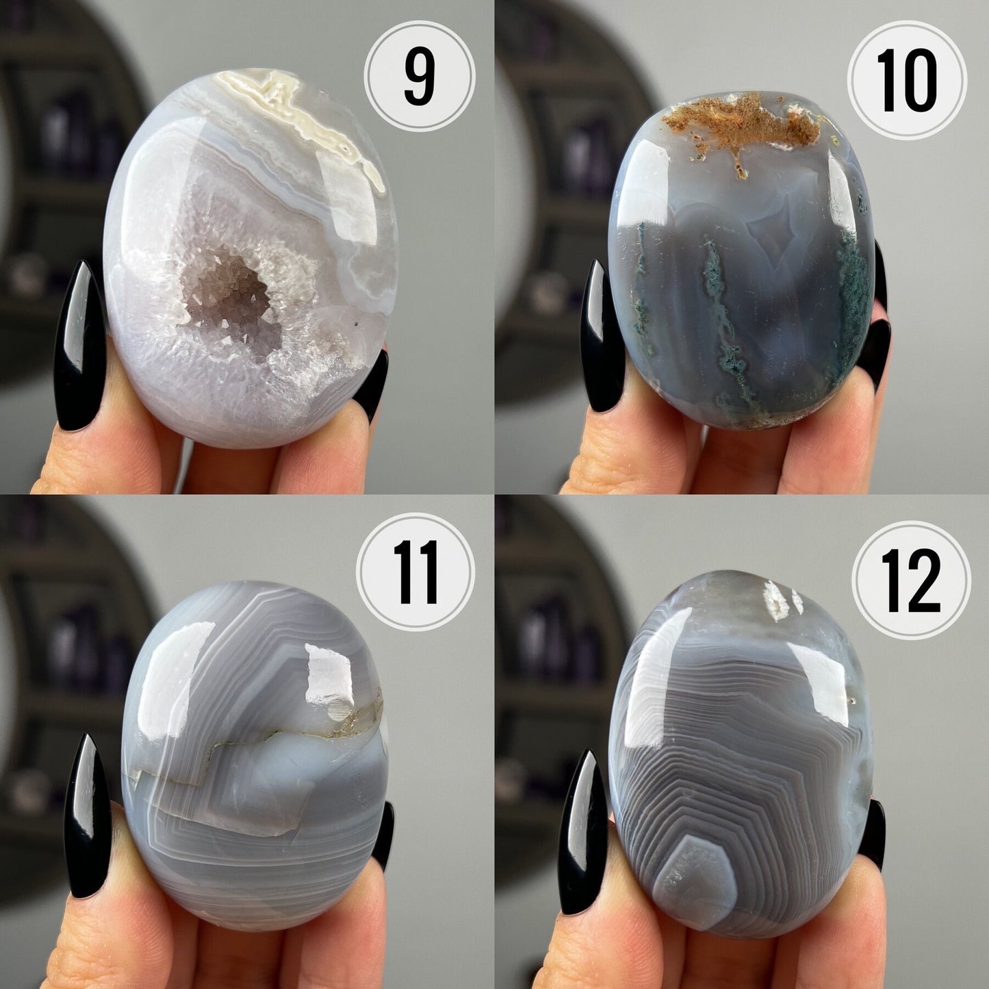 Banded Agate Palm Stones