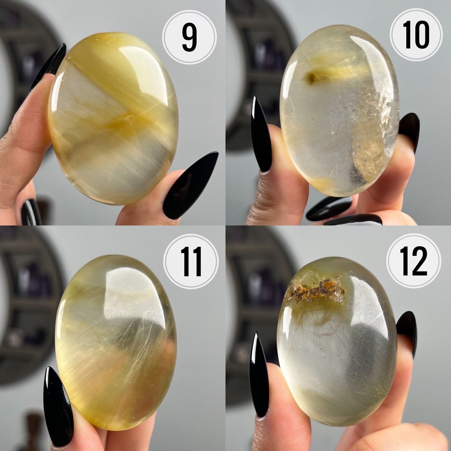 Rutilated Chlorite Quartz Palm Stone