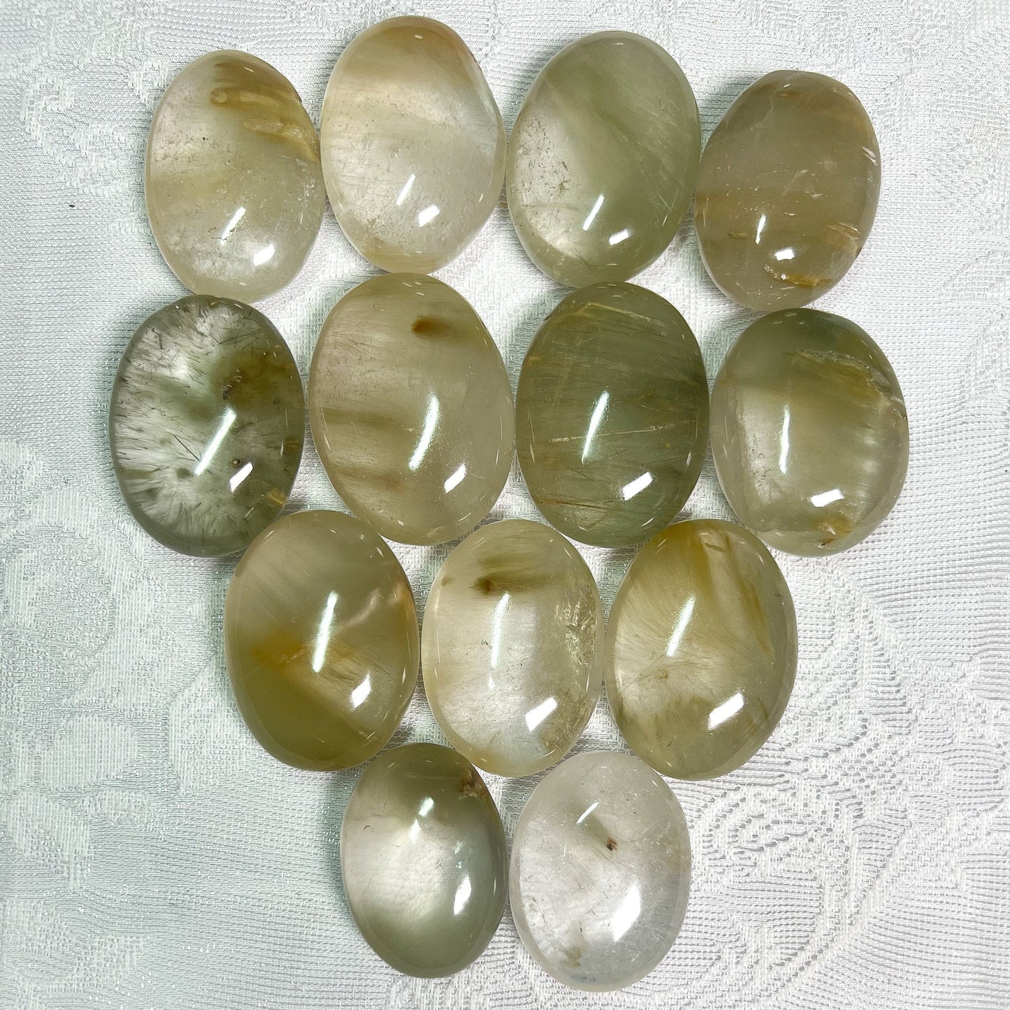 Rutilated Chlorite Quartz Palm Stone
