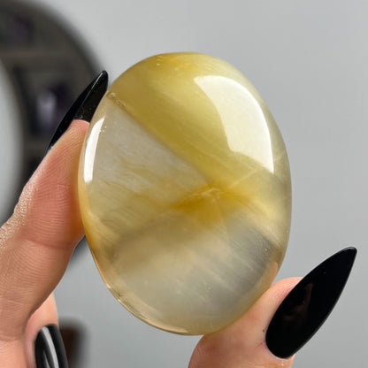 Rutilated Chlorite Quartz Palm Stone