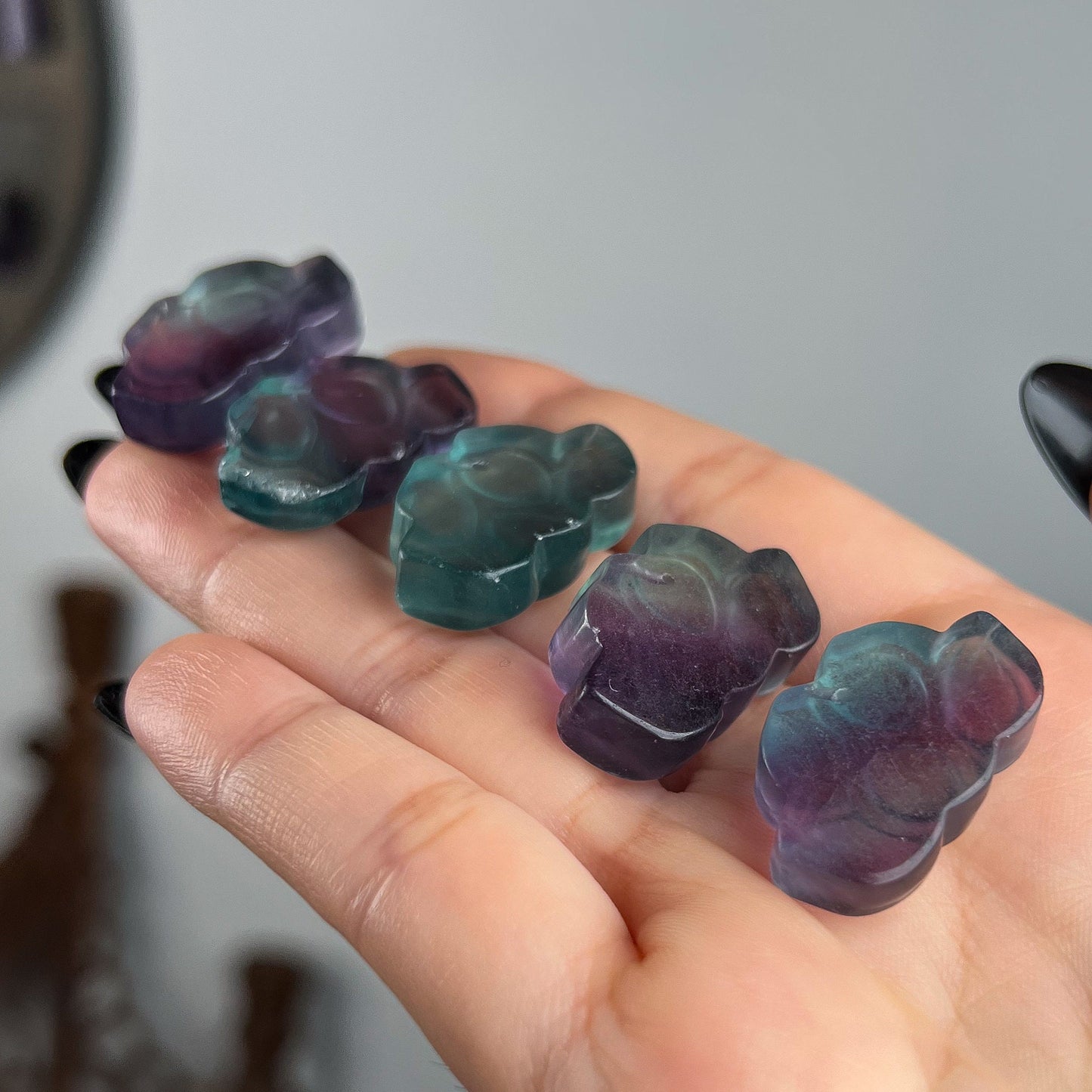 Mini Rainbow Fluorite Lotus