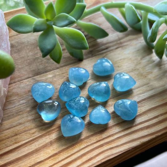 Mini Aquamarine Hearts