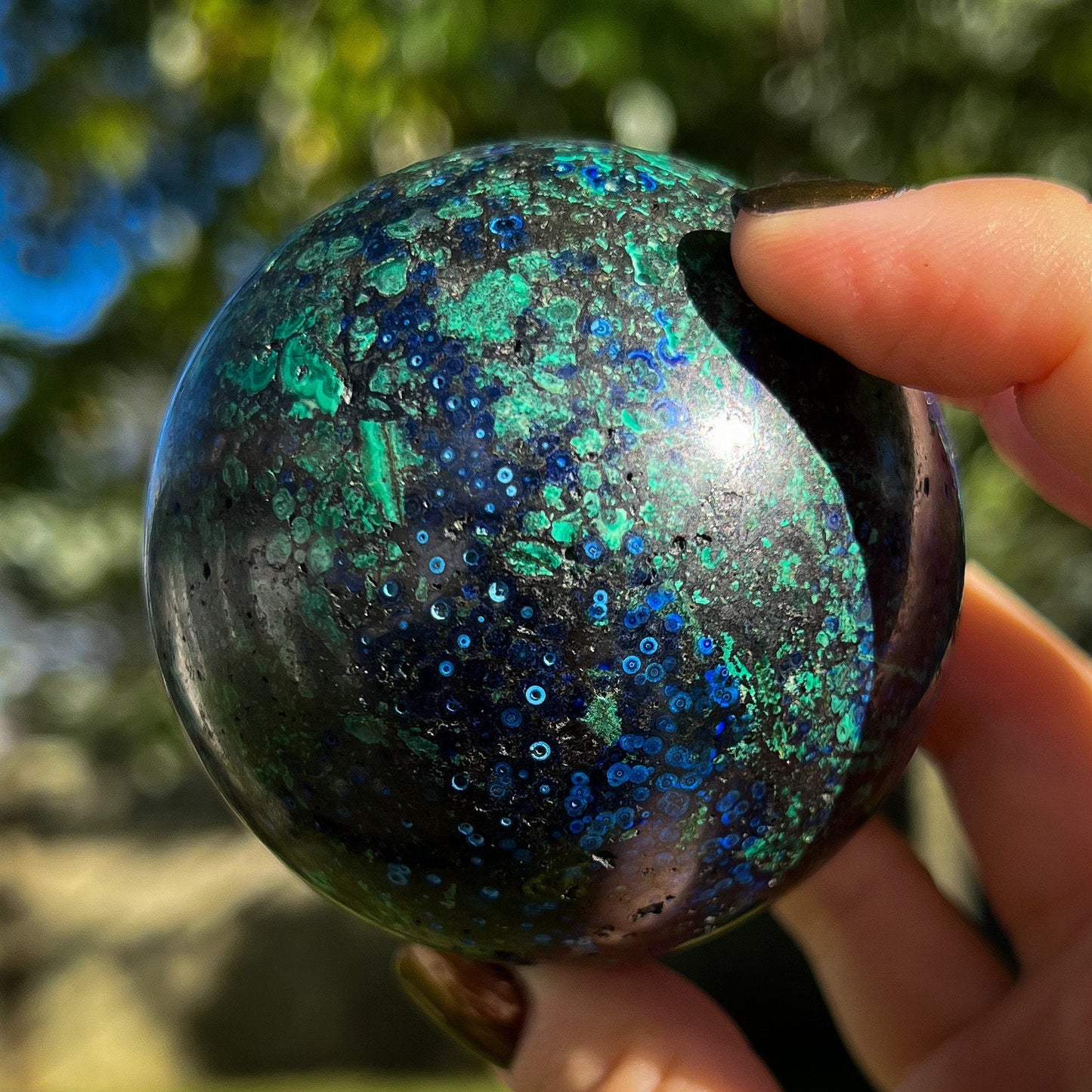 Azurite Malachite Orb Sphere