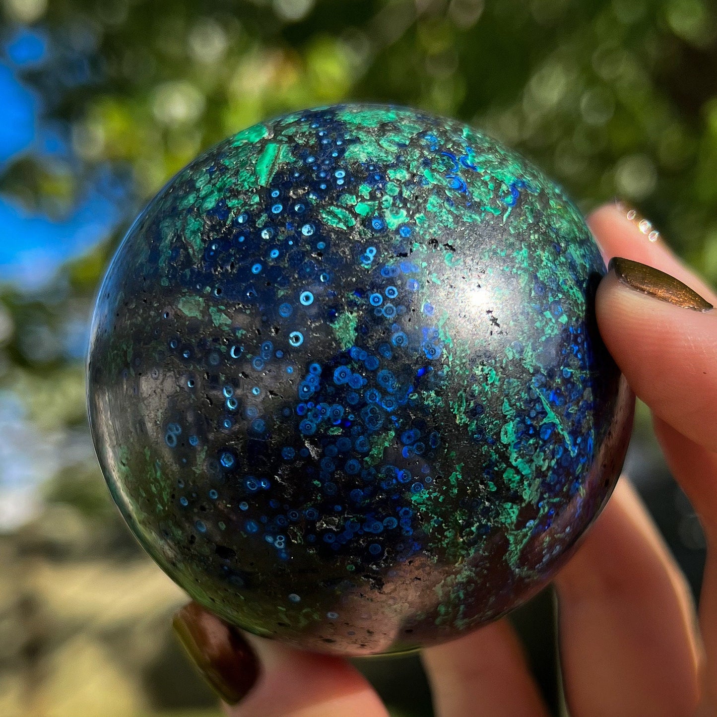 Azurite Malachite Orb Sphere