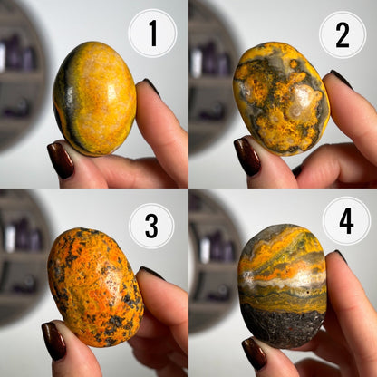 Bumblebee Jasper Palm Stones