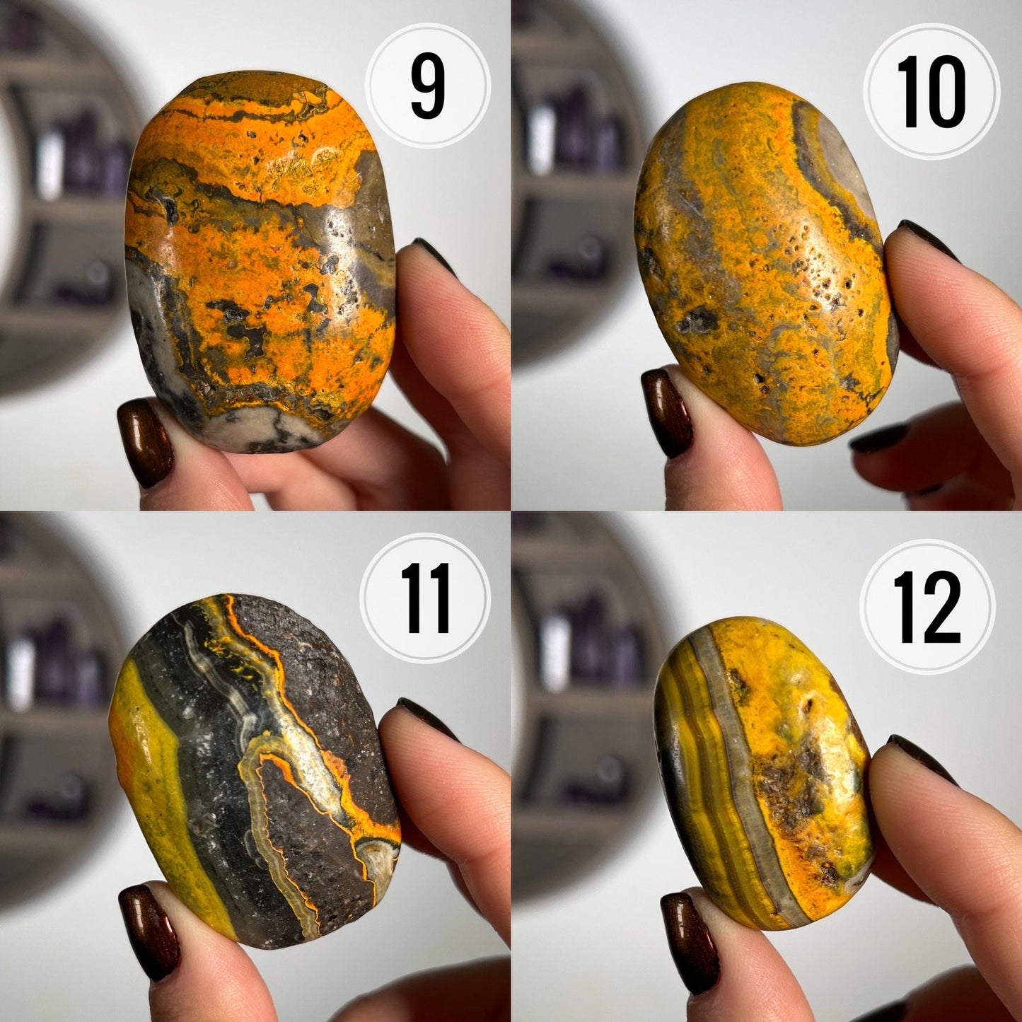 Bumblebee Jasper Palm Stones
