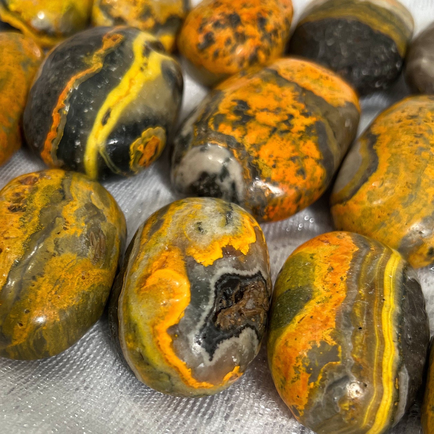 Bumblebee Jasper Palm Stones