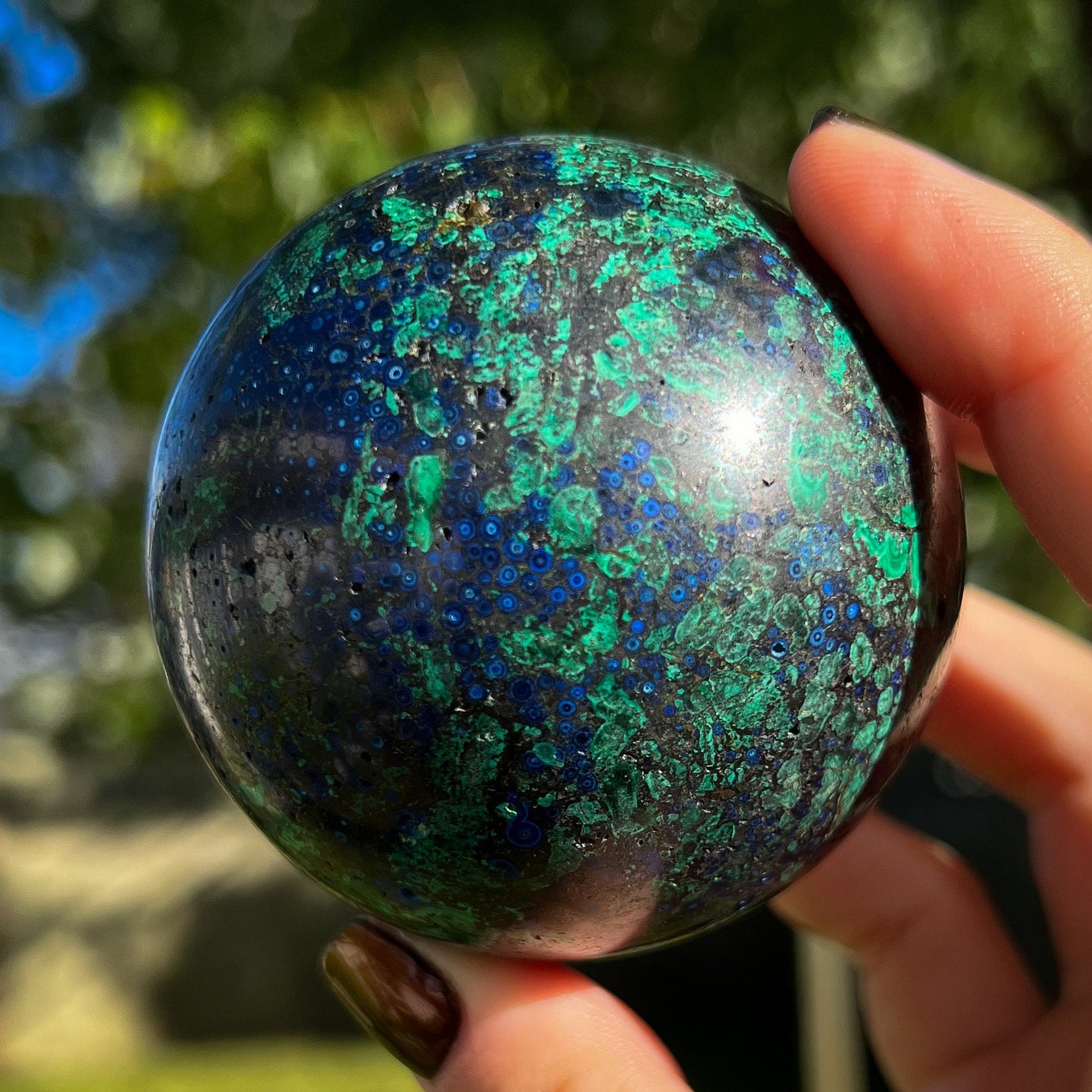 Azurite Malachite Orb Sphere