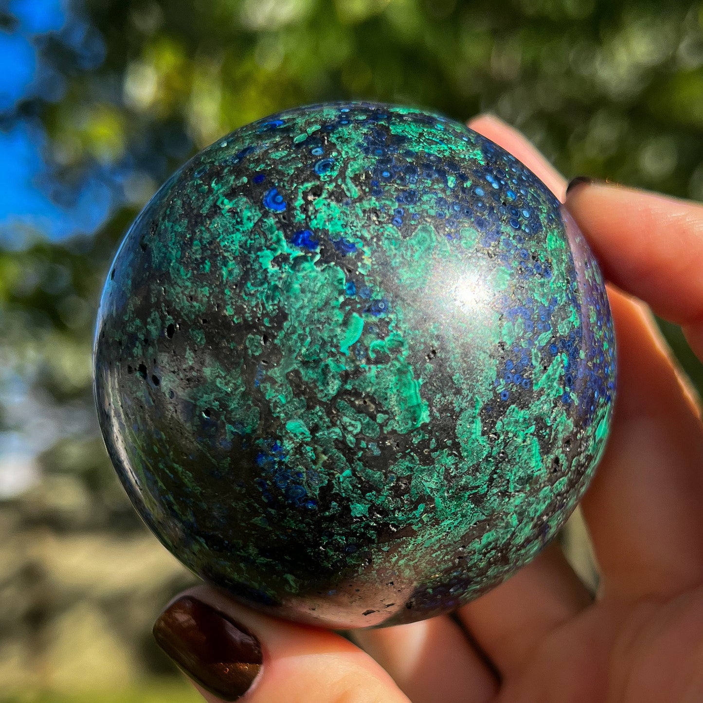 Azurite Malachite Orb Sphere