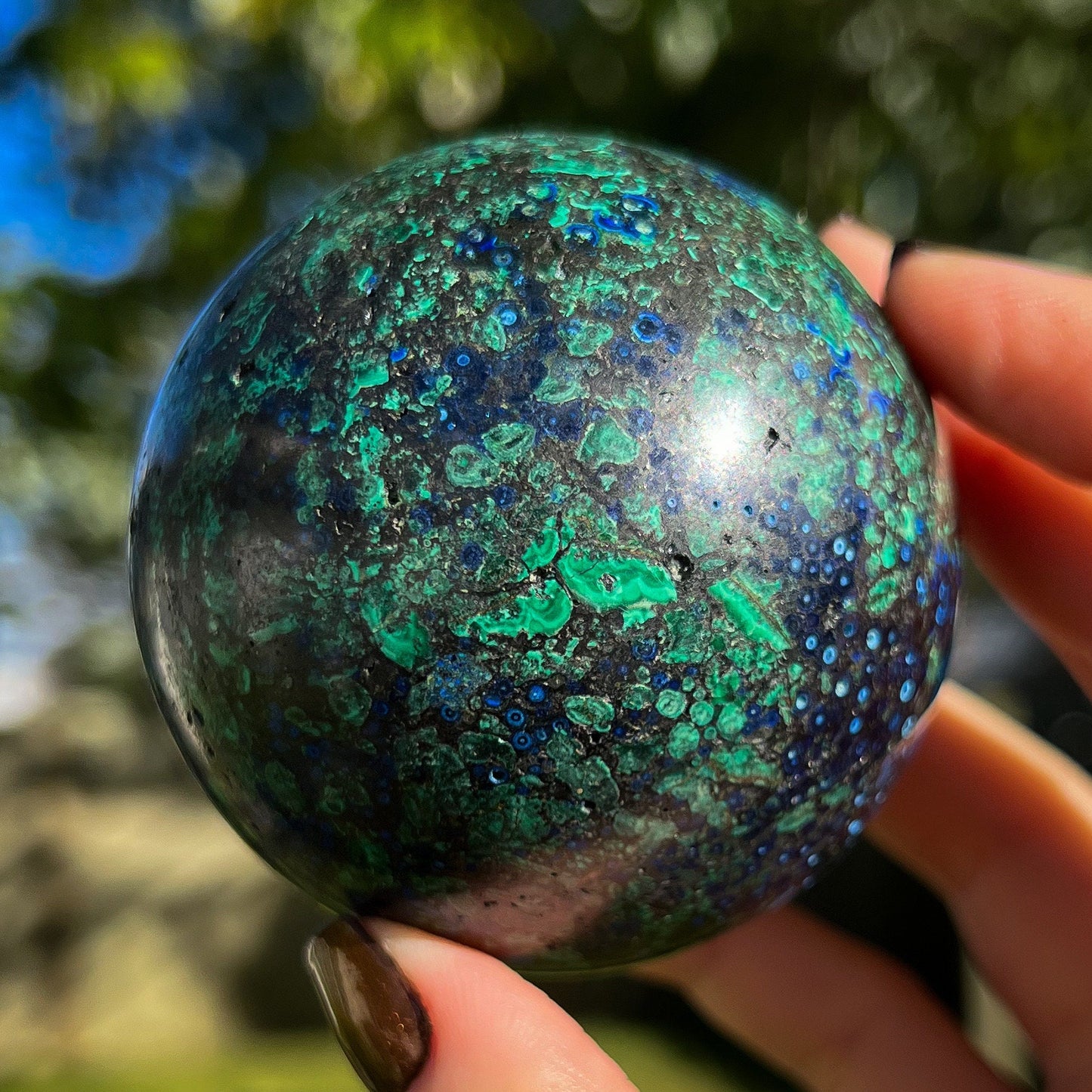 Azurite Malachite Orb Sphere