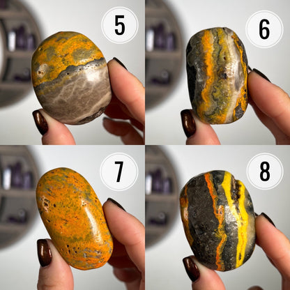 Bumblebee Jasper Palm Stones