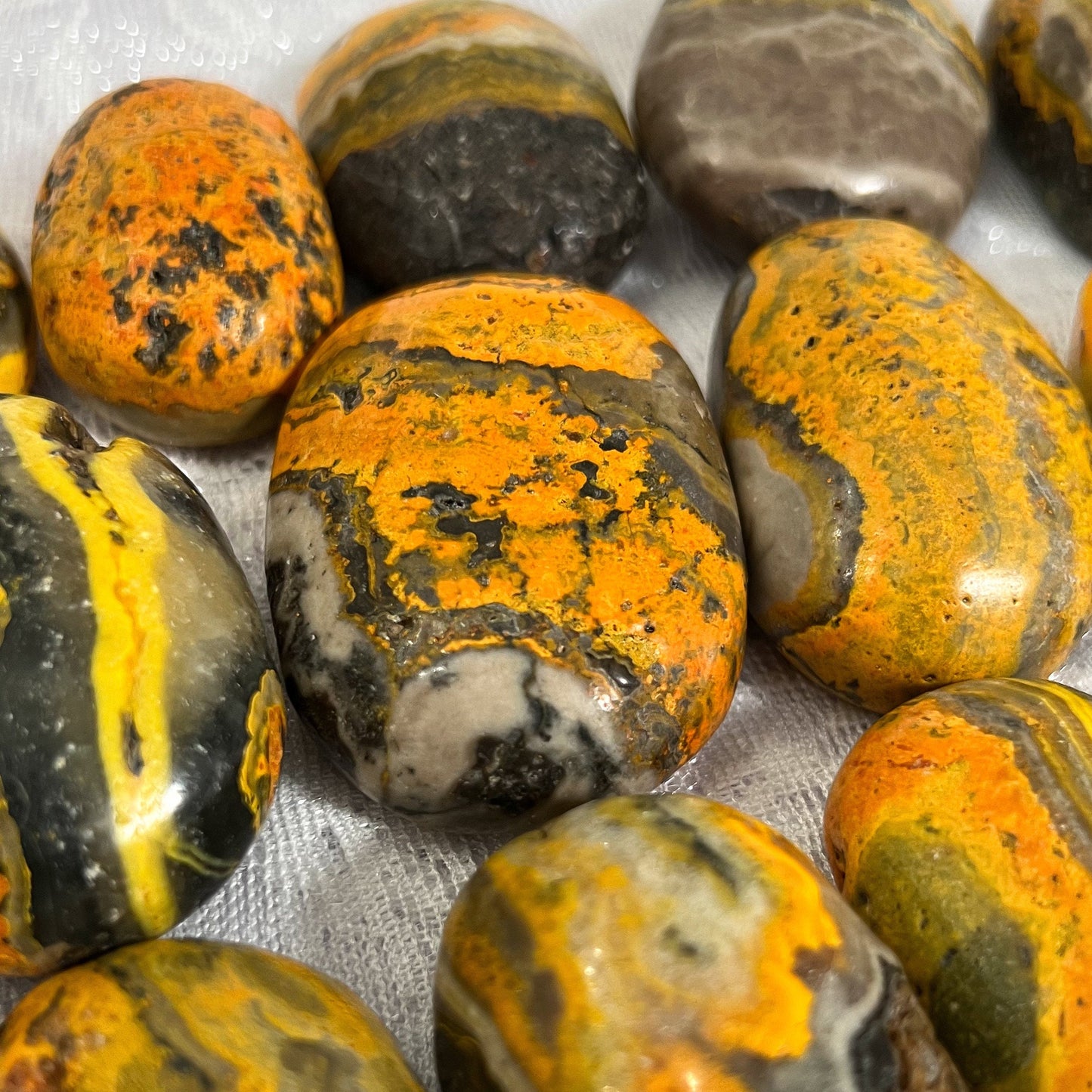 Bumblebee Jasper Palm Stones