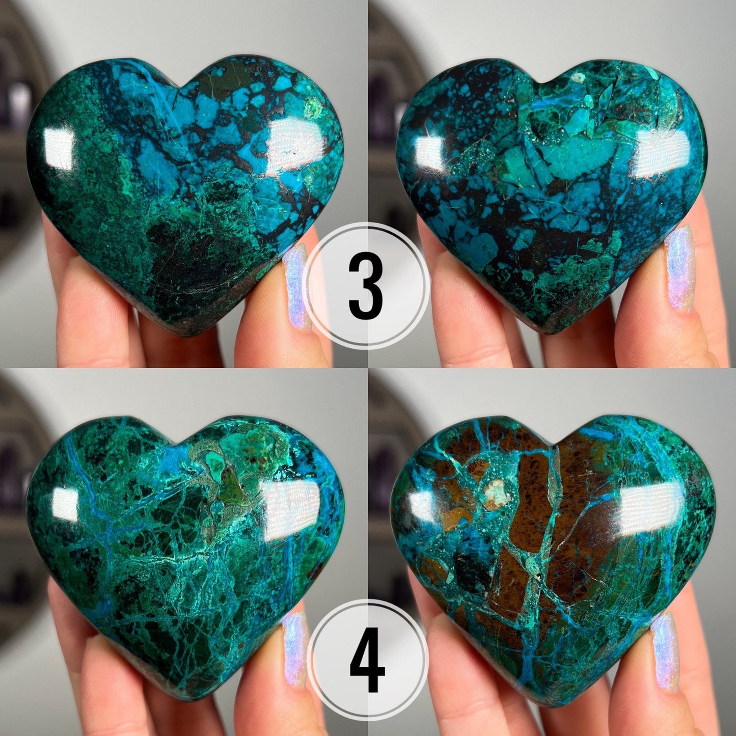 Chrysocolla Malachite Heart