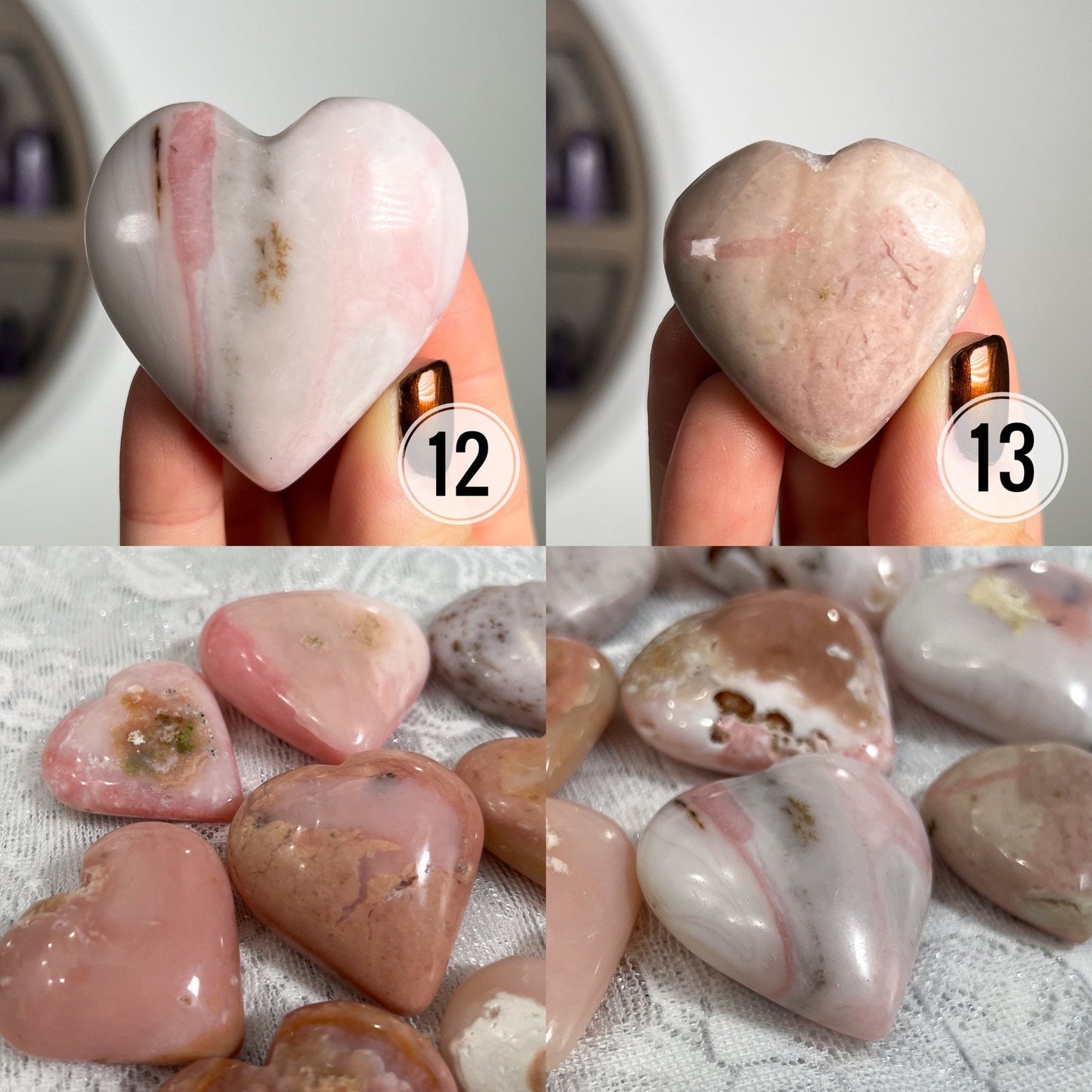 Pink Opal Heart