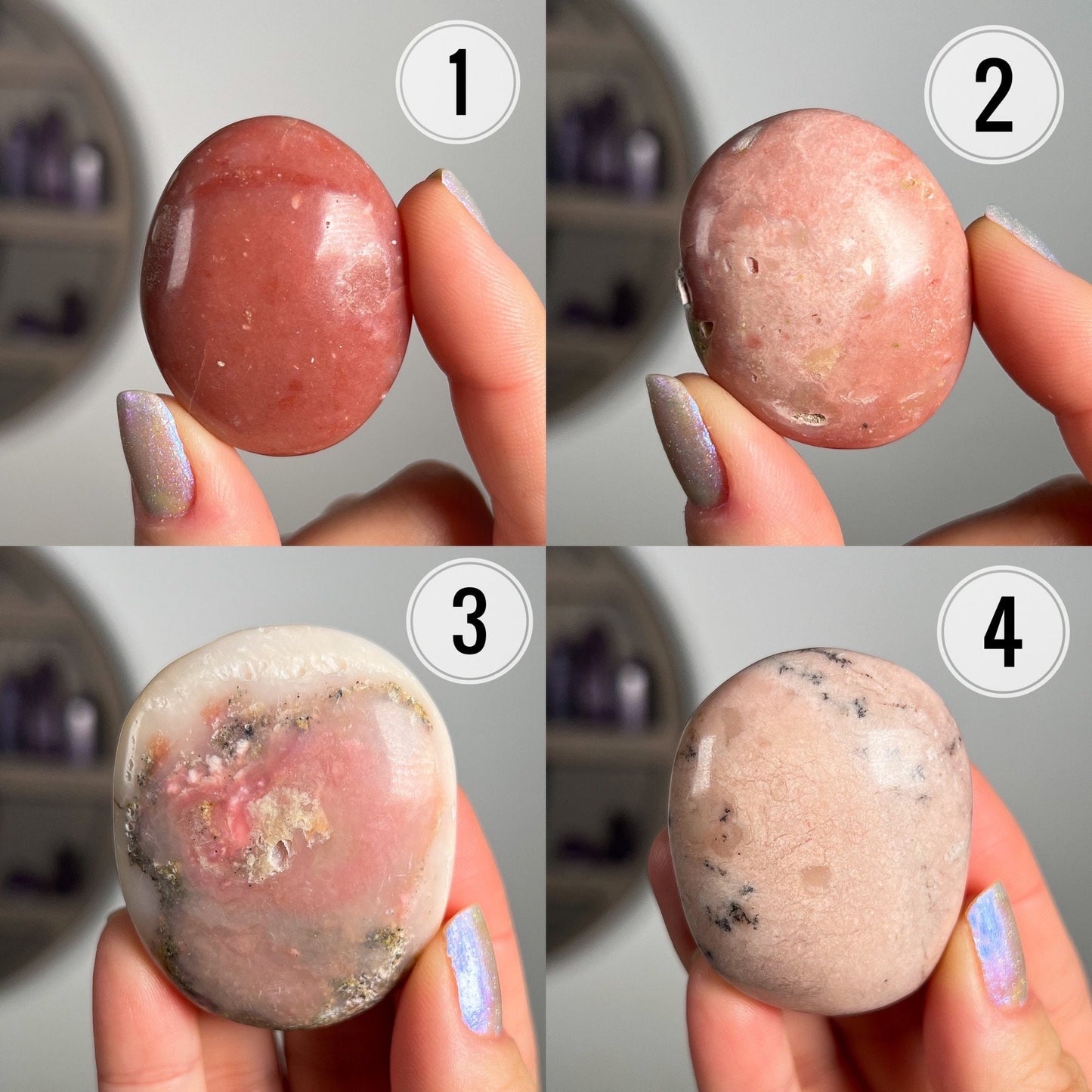 Pink Opal Palm Stones