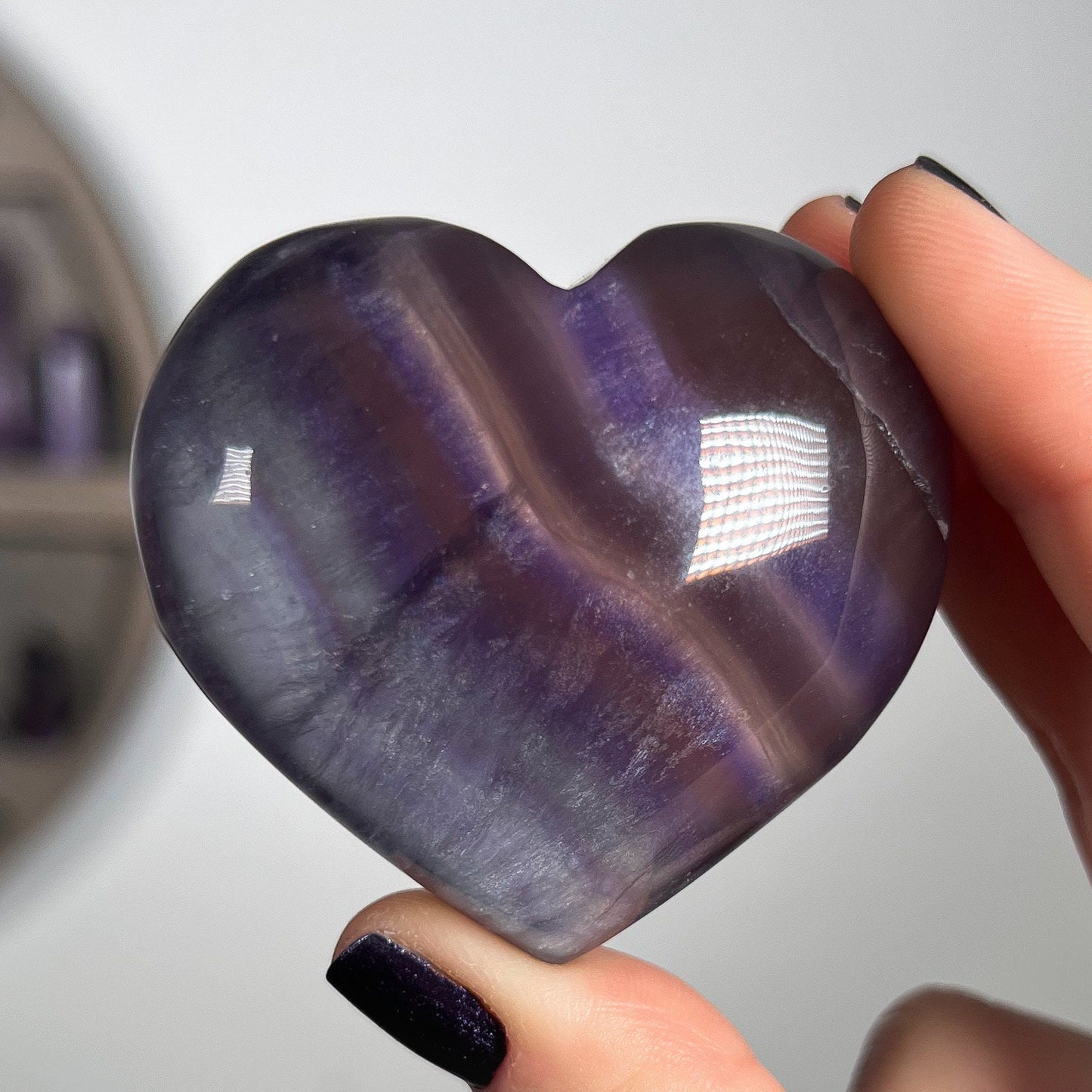 Pink Purple Indigo Fluorite Heart