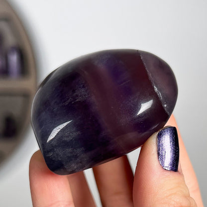 Pink Purple Indigo Fluorite Heart