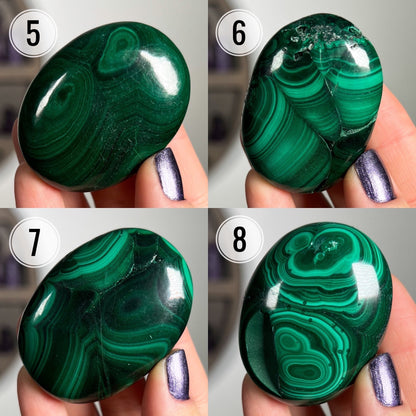 Malachite Palm Stones