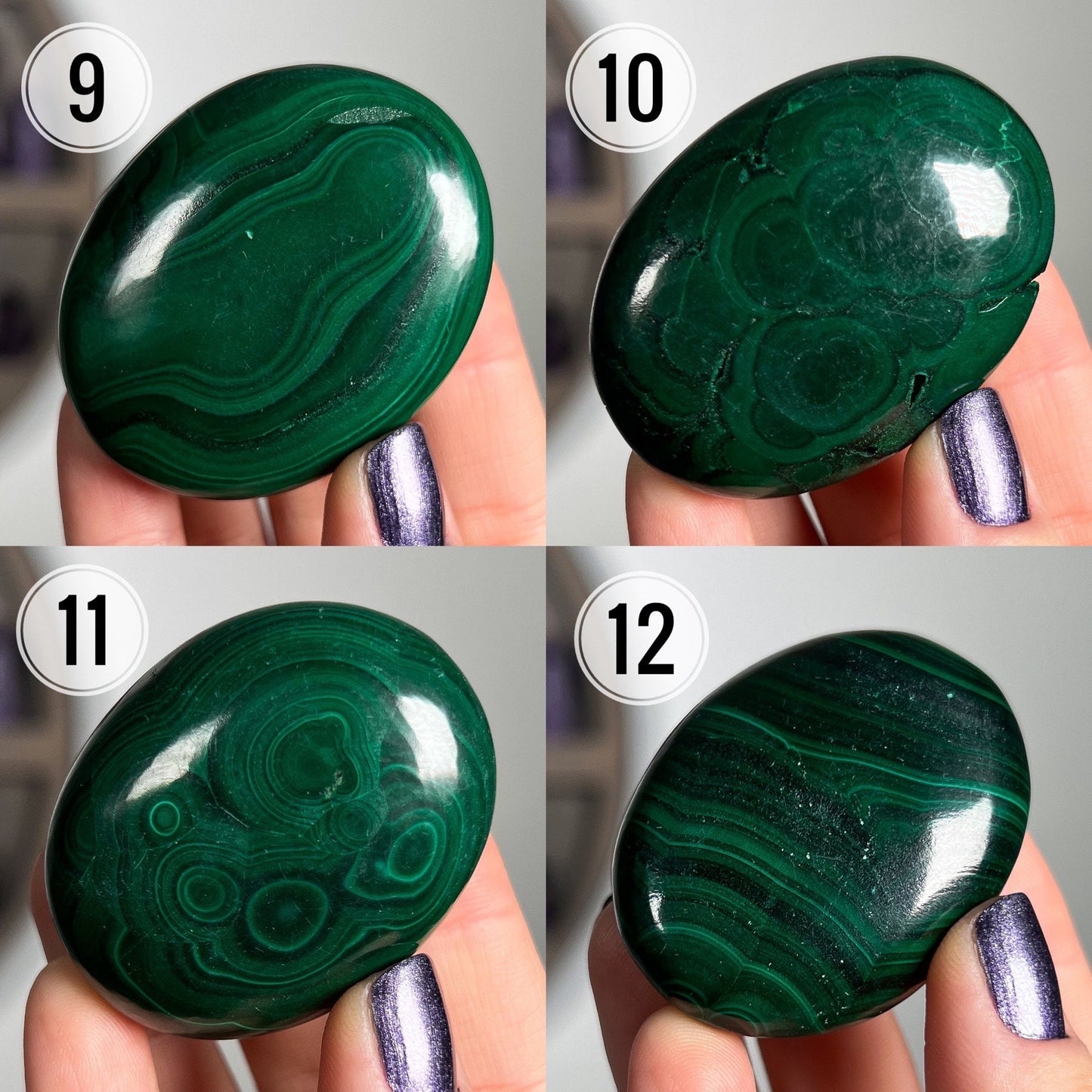 Malachite Palm Stones