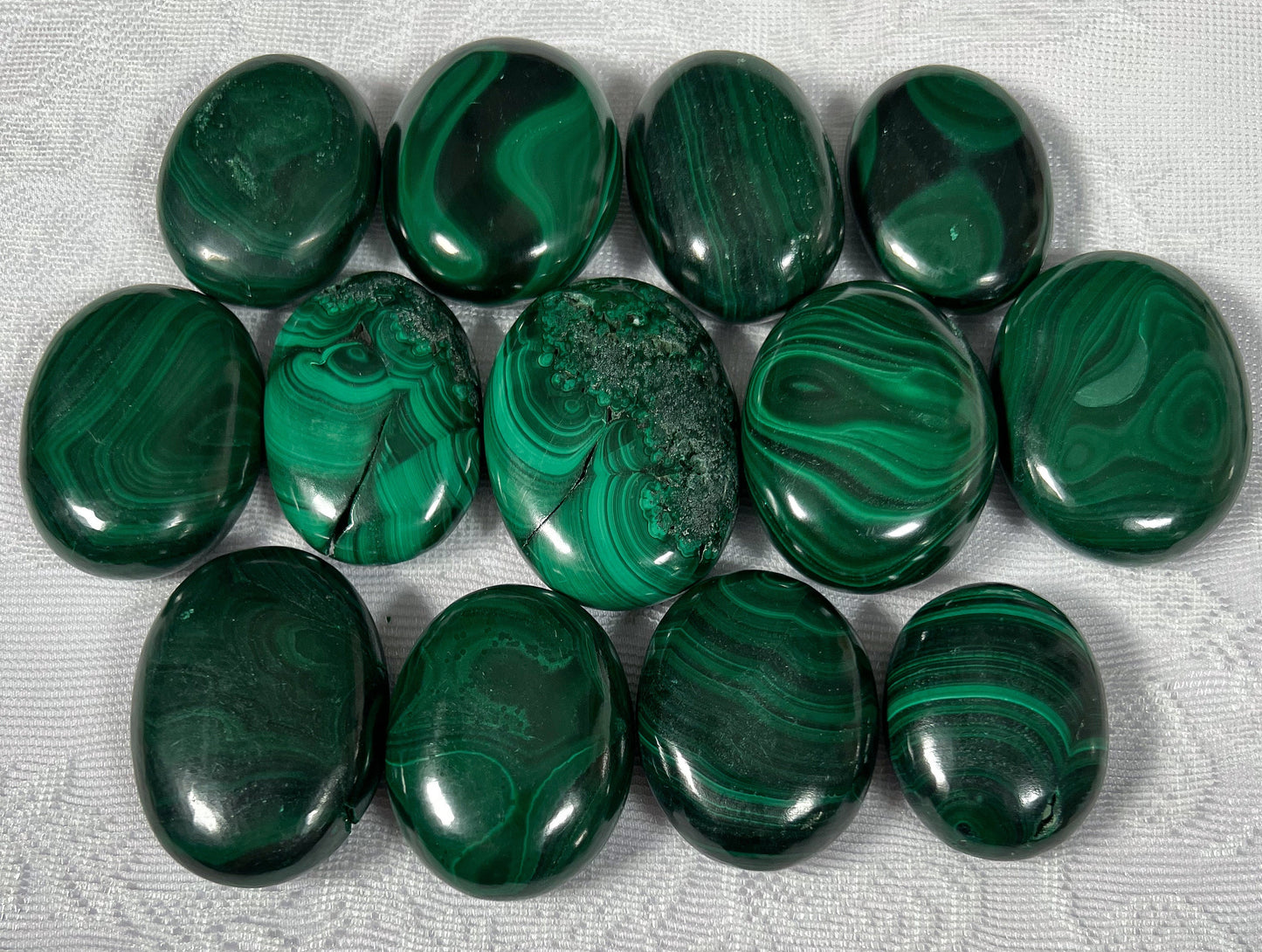 Malachite Palm Stones