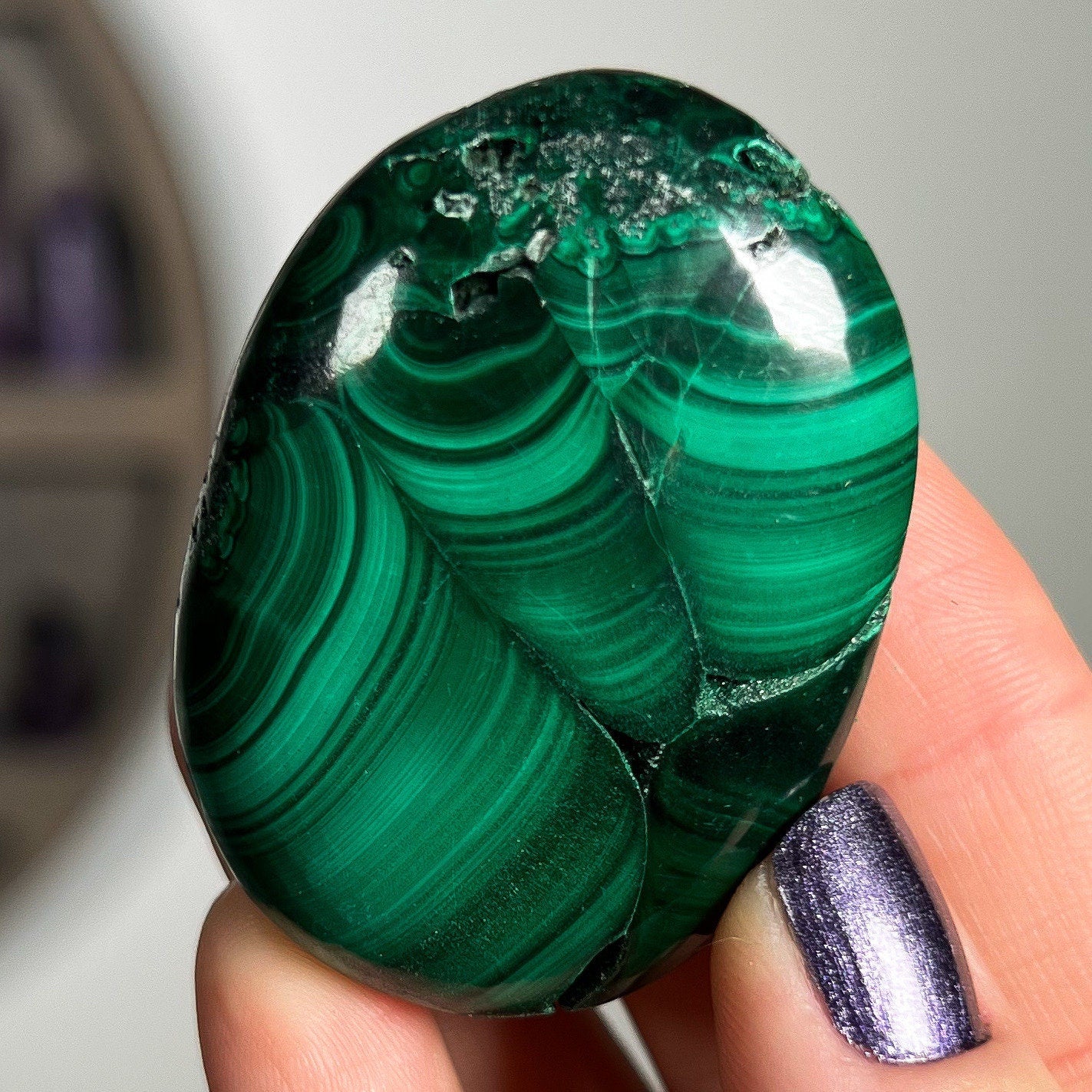 Malachite Palm Stones