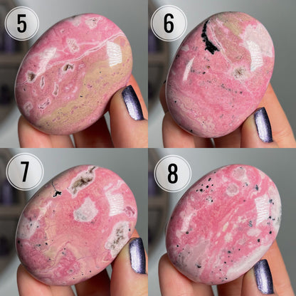 Pink Rhodonite Palm Stones