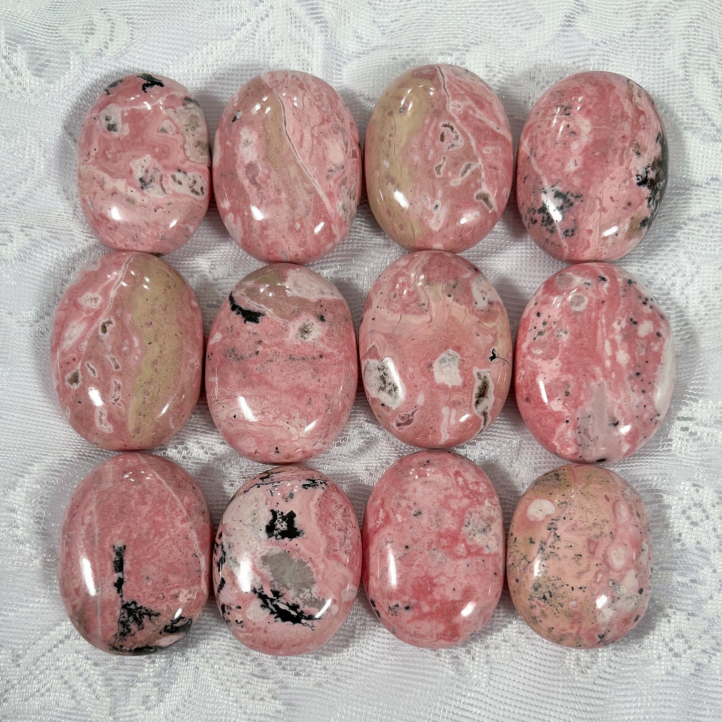 Pink Rhodonite Palm Stones