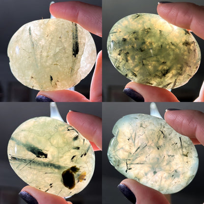 Prehnite Palm Stones