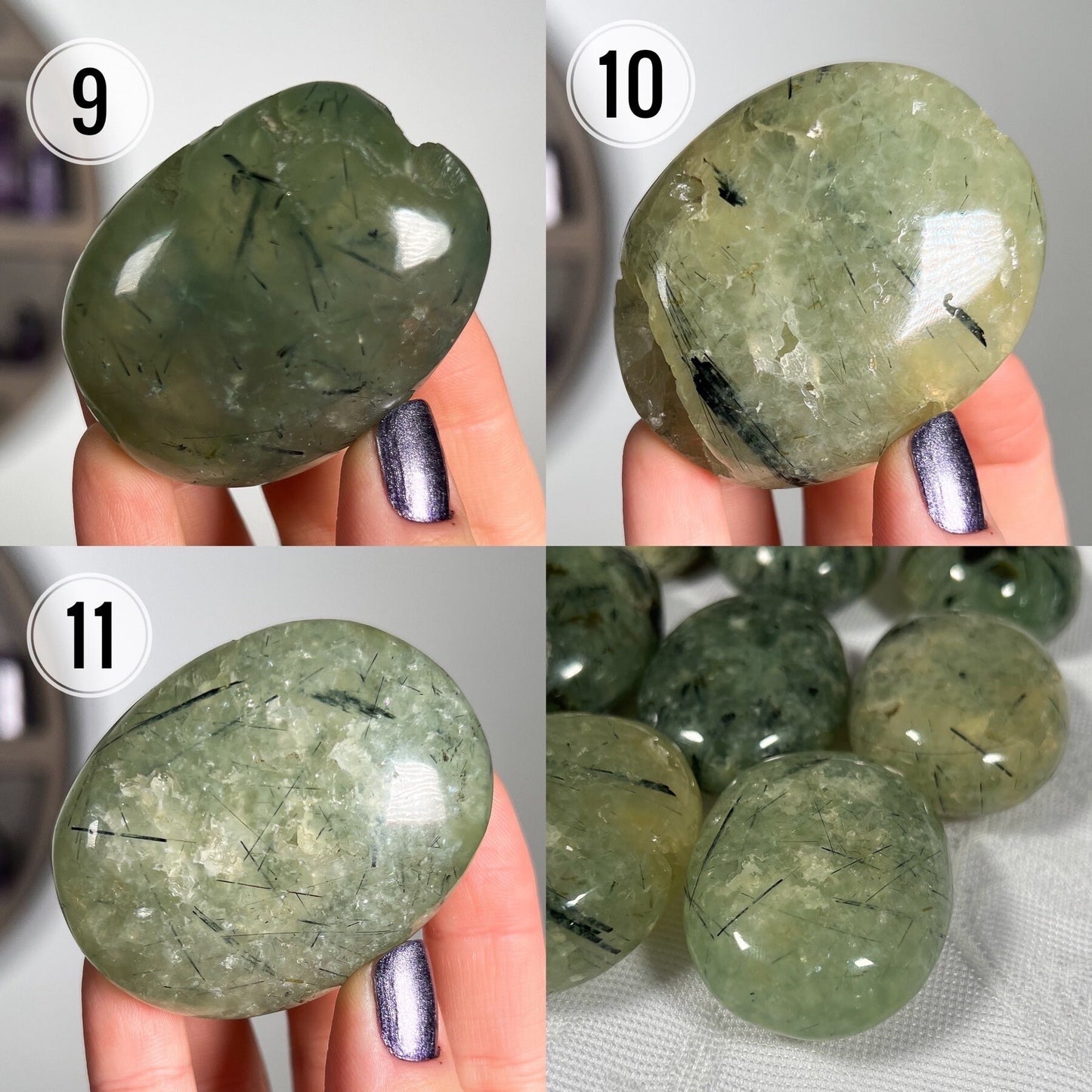 Prehnite Palm Stones
