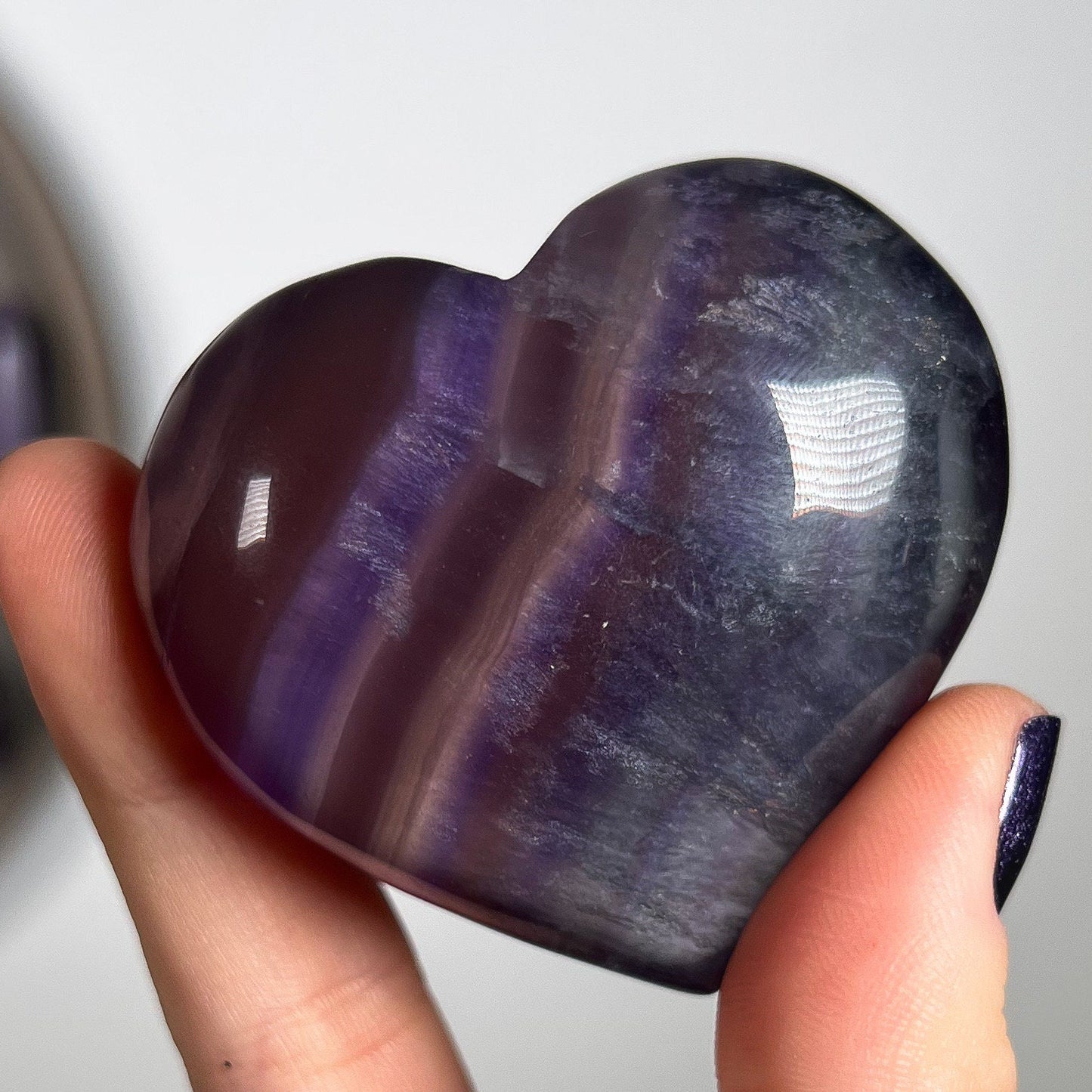 Pink Purple Indigo Fluorite Heart