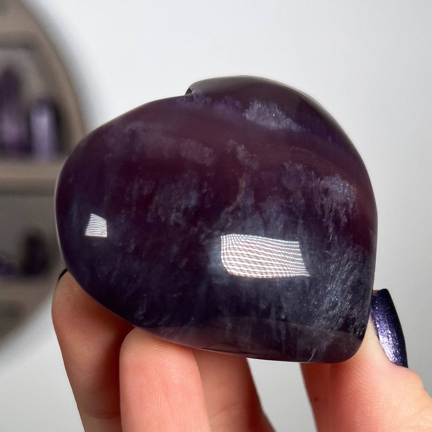 Pink Purple Indigo Fluorite Heart