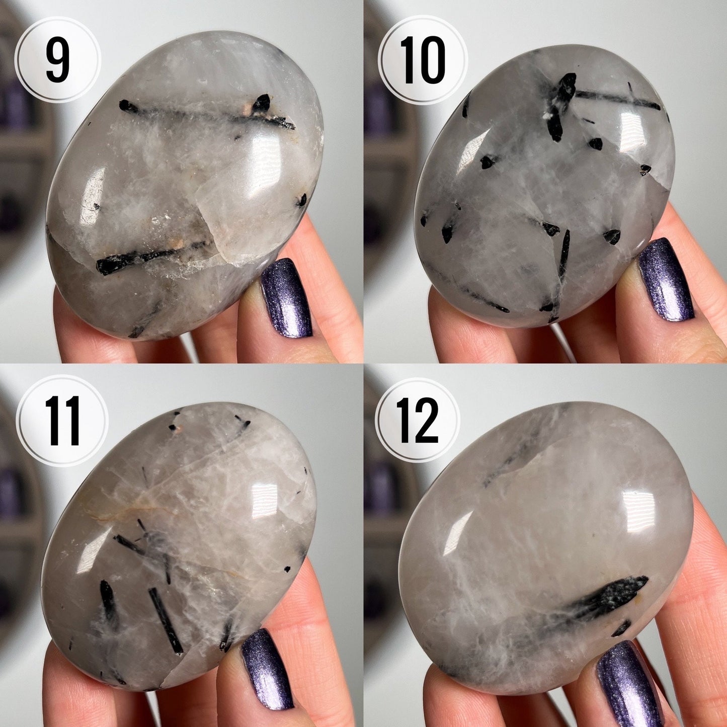 Tourmaline Quartz Palm Stone