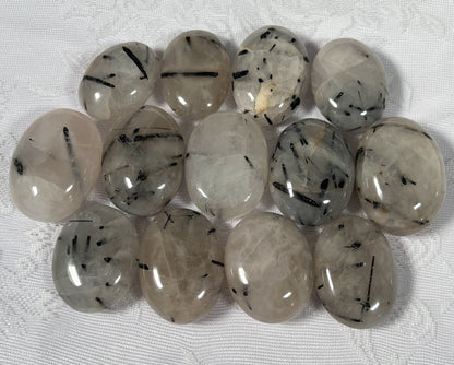 Tourmaline Quartz Palm Stone