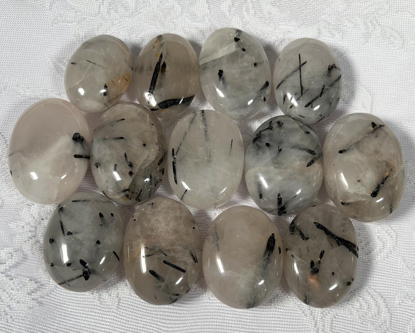 Tourmaline Quartz Palm Stone