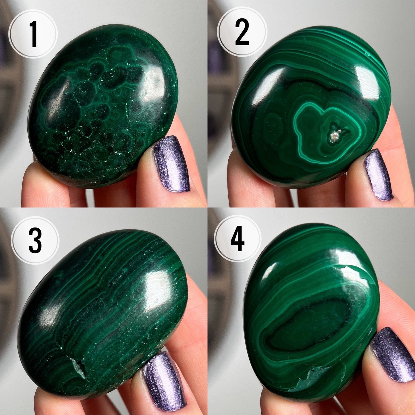 Malachite Palm Stones
