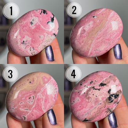 Pink Rhodonite Palm Stones