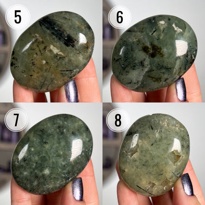 Prehnite Palm Stones