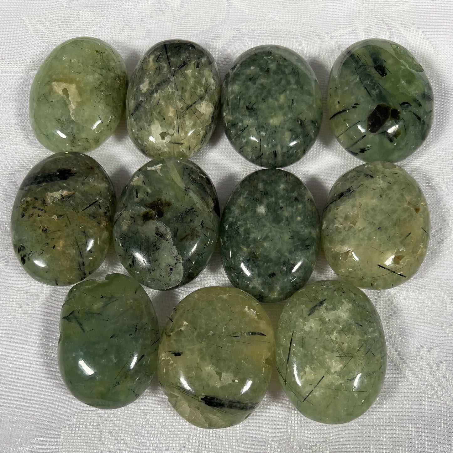 Prehnite Palm Stones