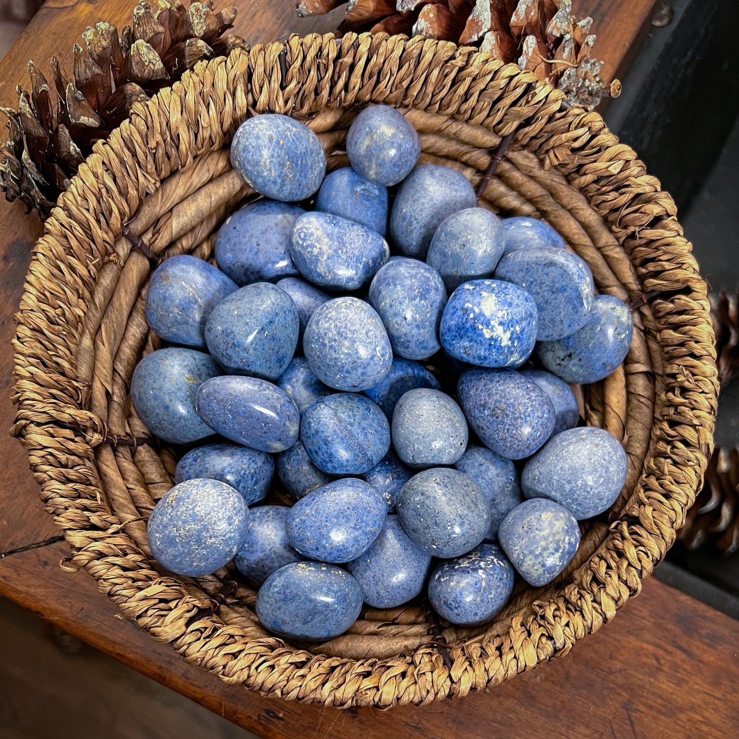 Blue Dumortierite Quartz Tumbles