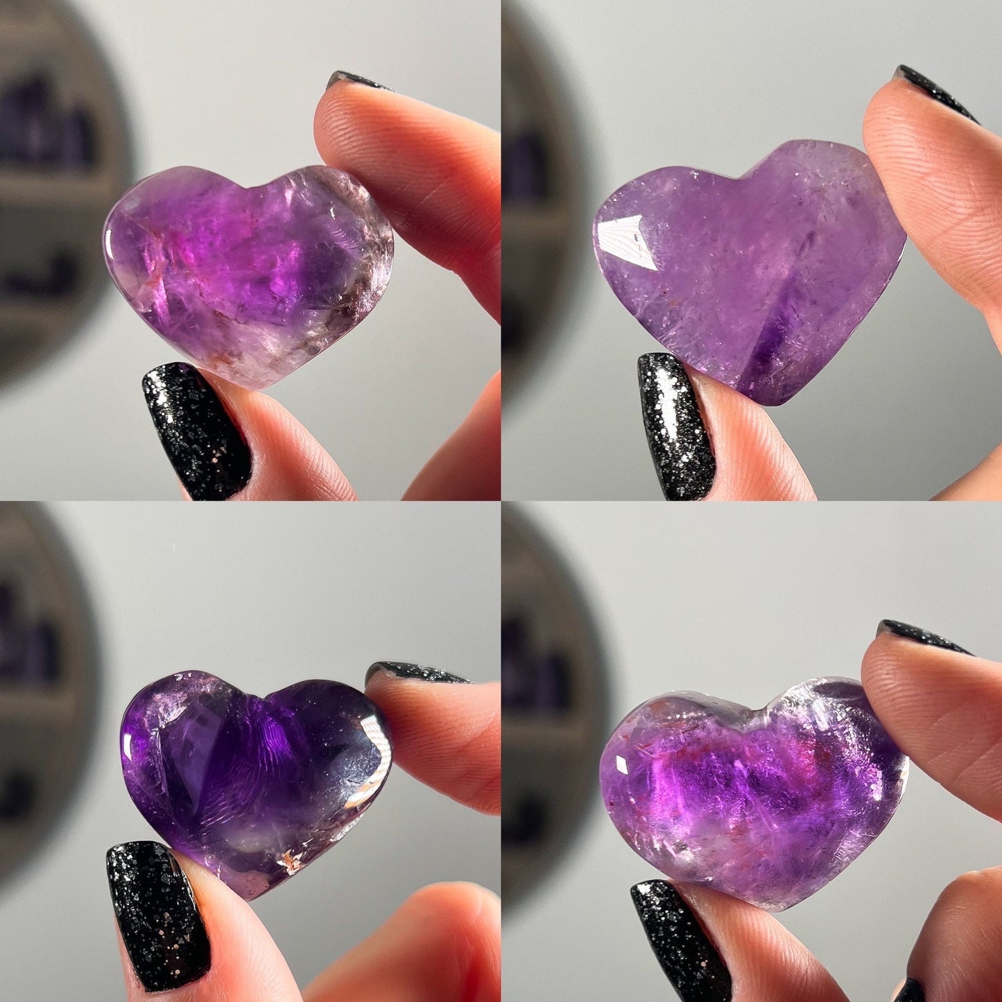 Gem Grade Amethyst Hearts