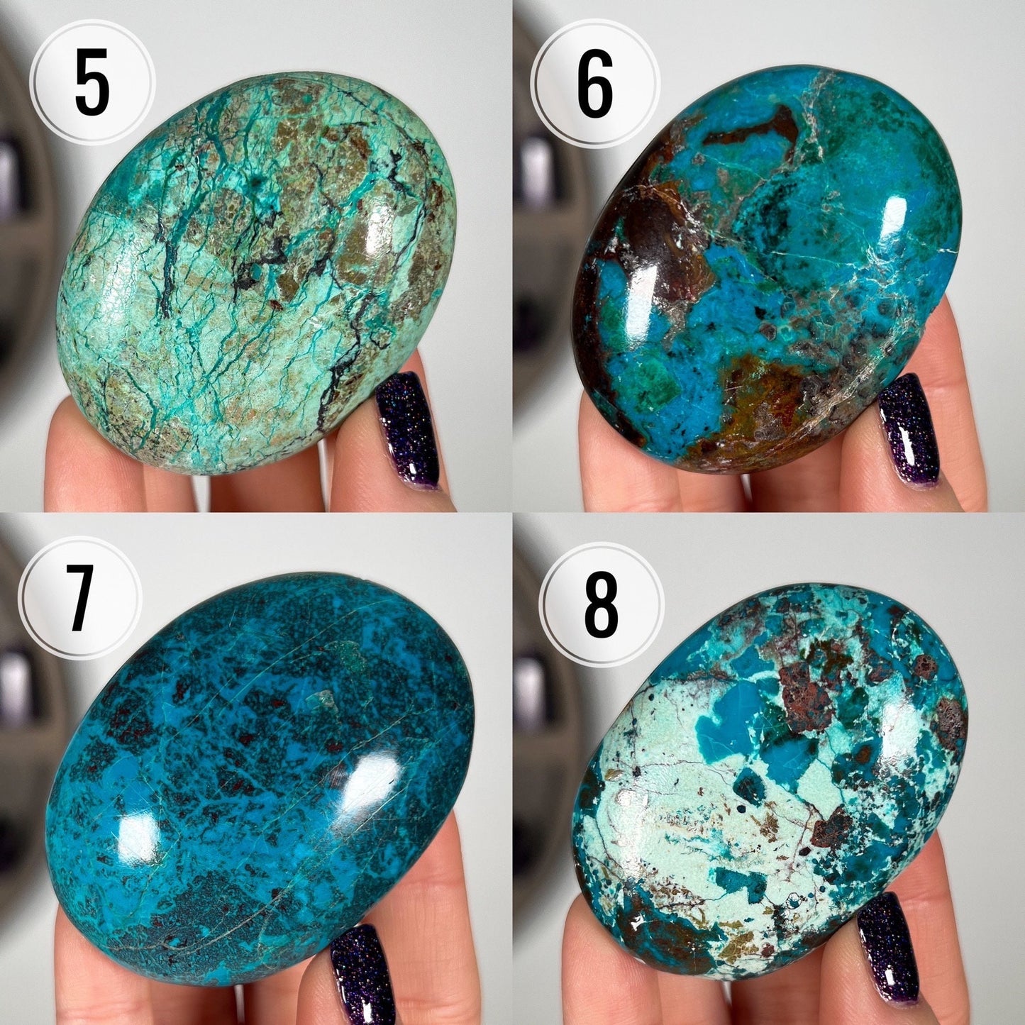 Chrysocolla Malachite Palm Stones